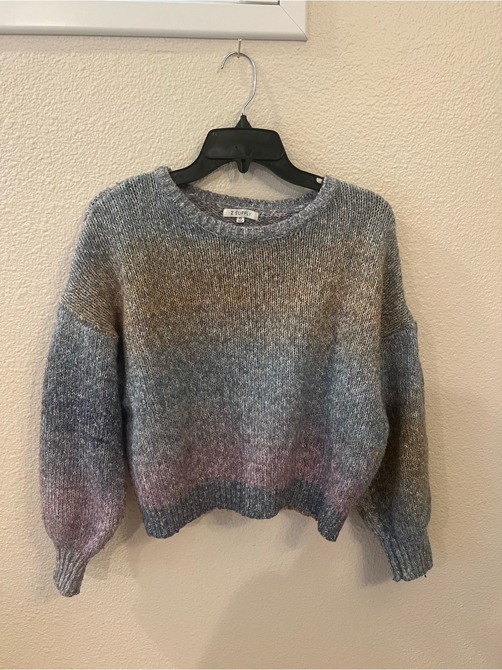 Z Supply Multitone Cozy Crewneck Sweater - Gray, Blue, Pink